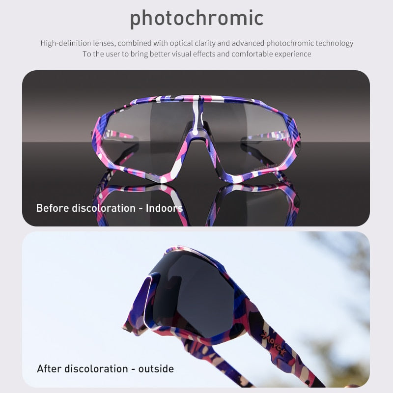 New Red Photochromic Cycling Glasses Gafas Ciclismo Fishing Sport Sunglasses MTB Bike Glasses Fietsbril Goggles Bicycle Eyewear Enfom Clothing