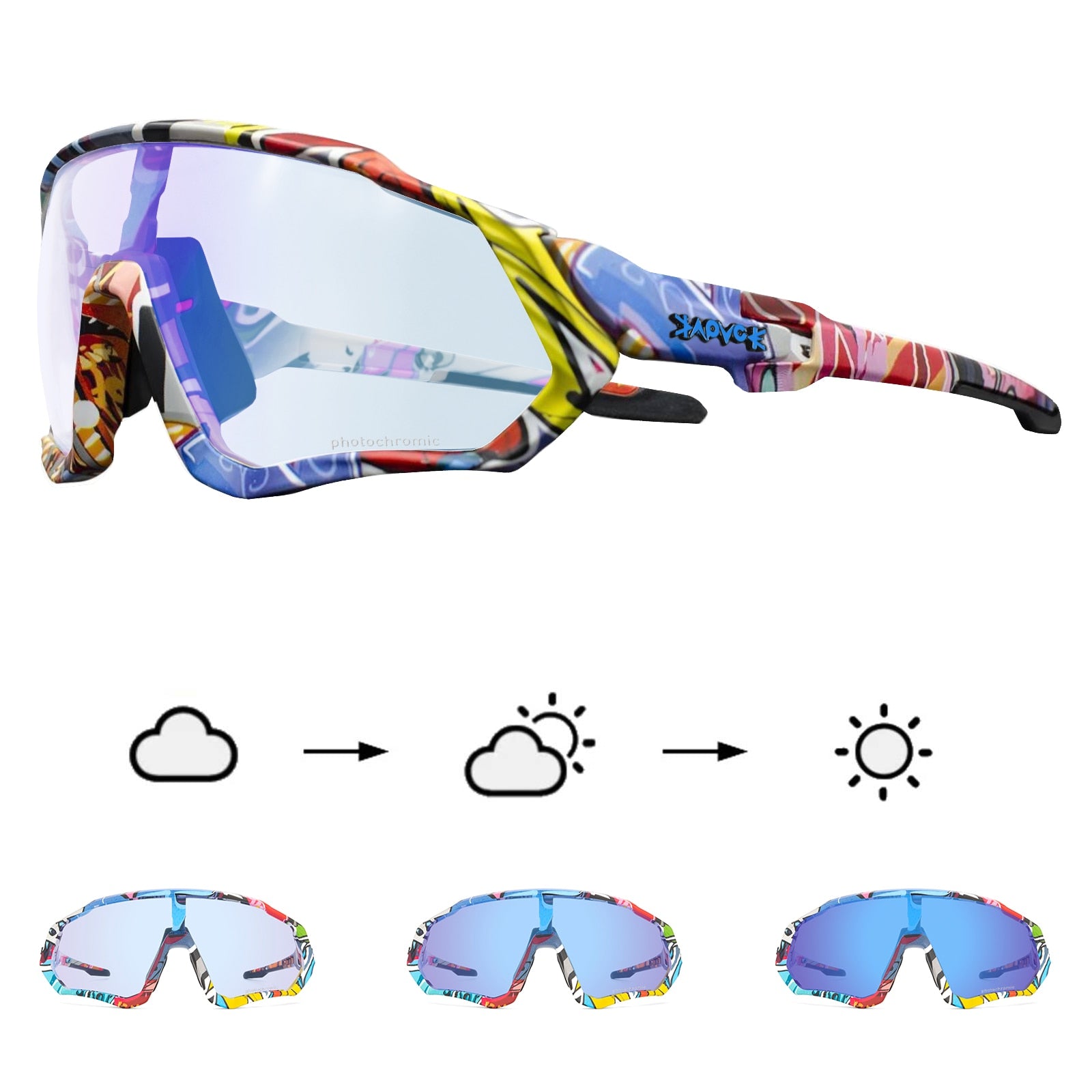 New Red Photochromic Cycling Glasses Gafas Ciclismo Fishing Sport Sunglasses MTB Bike Glasses Fietsbril Goggles Bicycle Eyewear Enfom Clothing