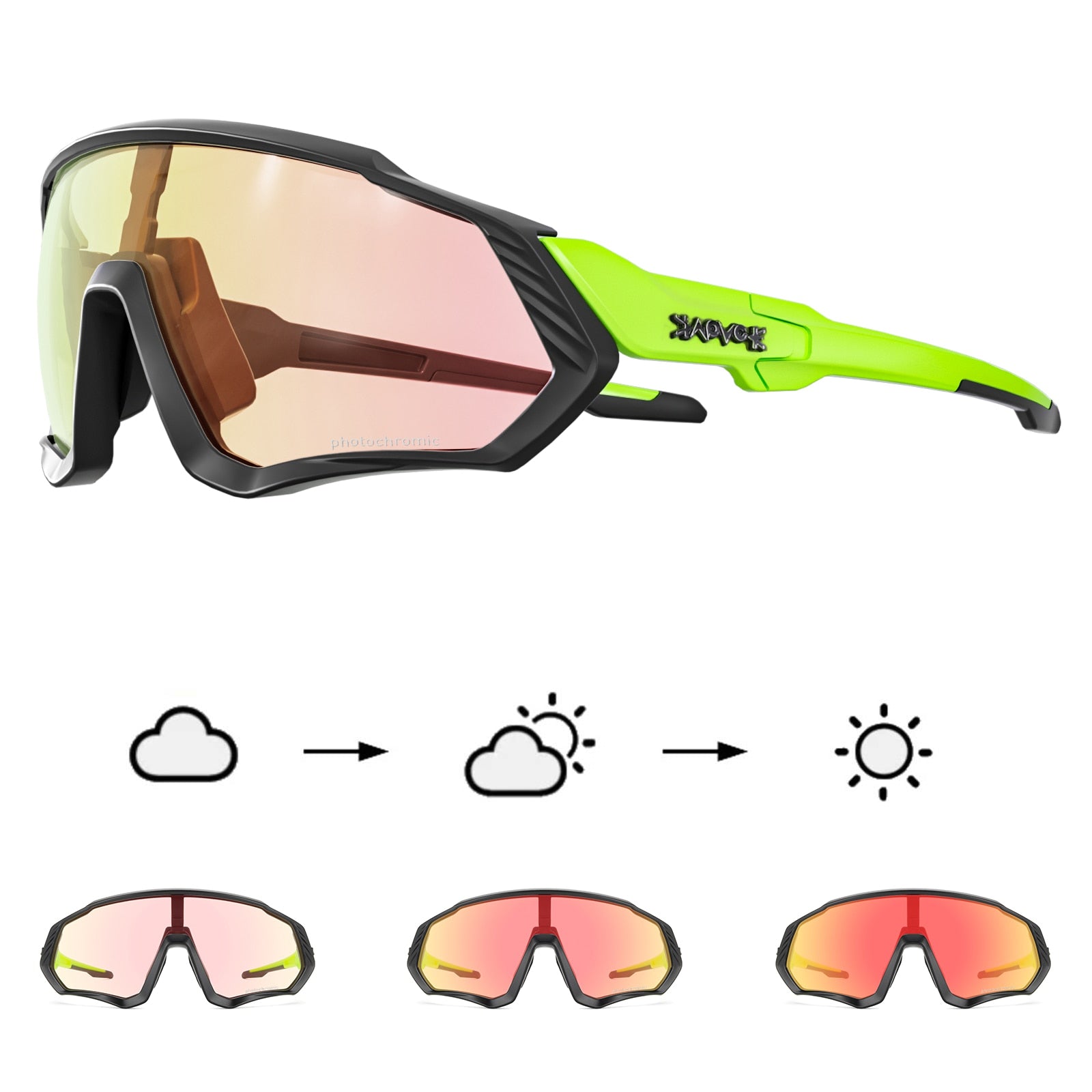 New Red Photochromic Cycling Glasses Gafas Ciclismo Fishing Sport Sunglasses MTB Bike Glasses Fietsbril Goggles Bicycle Eyewear Enfom Clothing