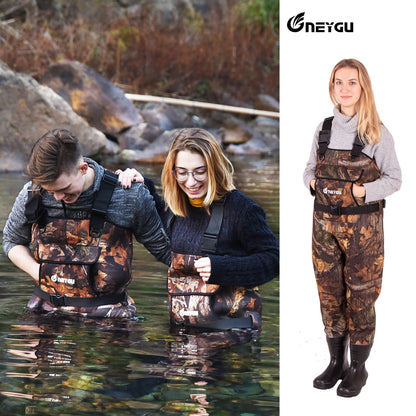 Neygu Neoprene fly fishing Chest Wader with Bootfoot. 5mm Insulated neoprene keep men thermal in winter marsh swamp Enfom Clothing