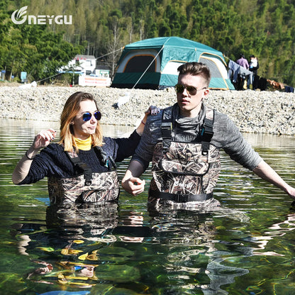 Neygu Neoprene fly fishing Chest Wader with Bootfoot. 5mm Insulated neoprene keep men thermal in winter marsh swamp Enfom Clothing