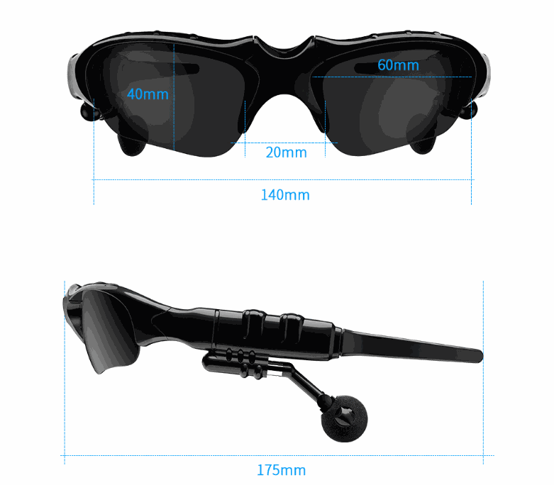 Outdoor Bluetooth 5.0 Smart Sunglasses, Wireless Headphones, Sport, With Microphone, For Smart Phones Enfom Clothing