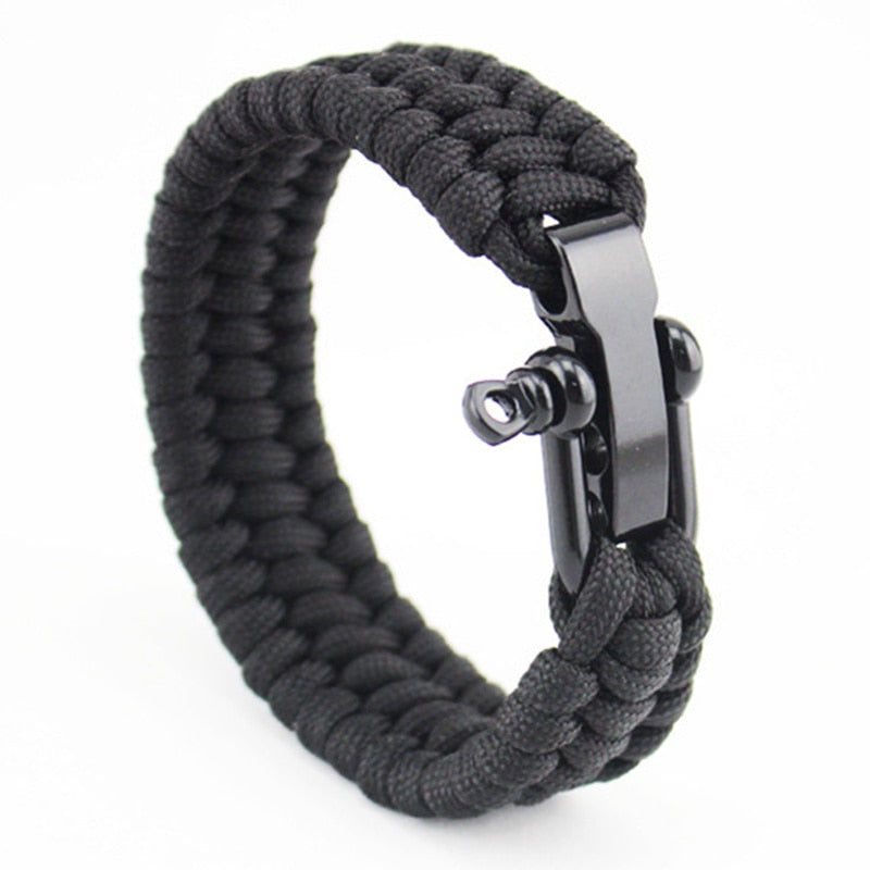 Outdoor Camping Survival Bracelet Men Climbing Sport Parachute Cord Adjustable Stainless steel Buckle Friendship Bracelets Male Enfom Clothing