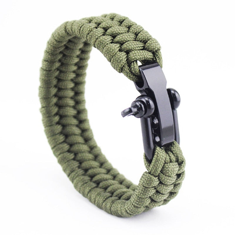 Outdoor Camping Survival Bracelet Men Climbing Sport Parachute Cord Adjustable Stainless steel Buckle Friendship Bracelets Male Enfom Clothing