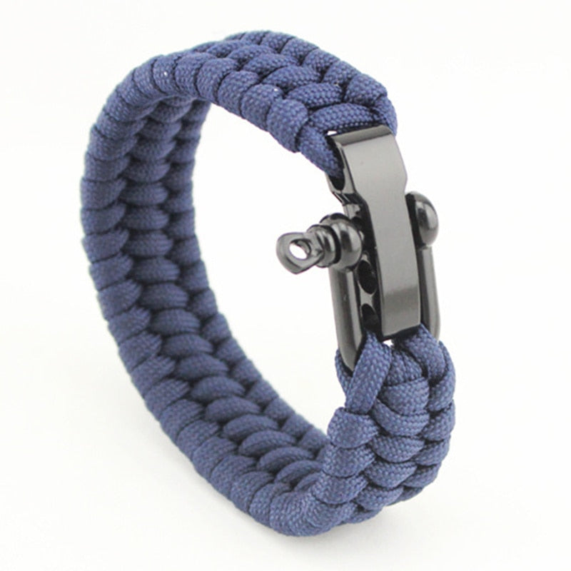 Outdoor Camping Survival Bracelet Men Climbing Sport Parachute Cord Adjustable Stainless steel Buckle Friendship Bracelets Male Enfom Clothing