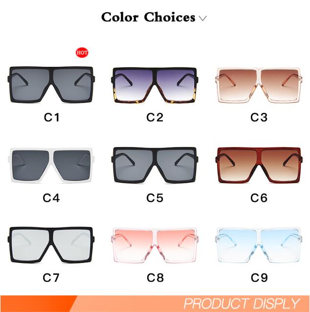 Oversized Women Sunglasses Square Brand Designer Big Frame Enfom Clothing