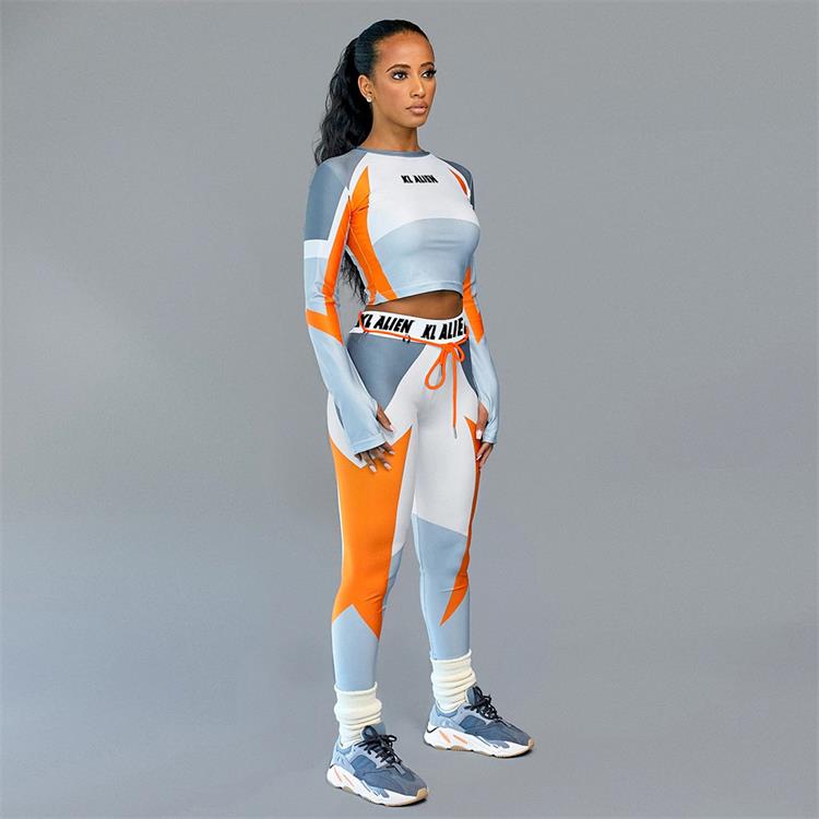 Printed slim slimming sports fitness suit Enfom Clothing