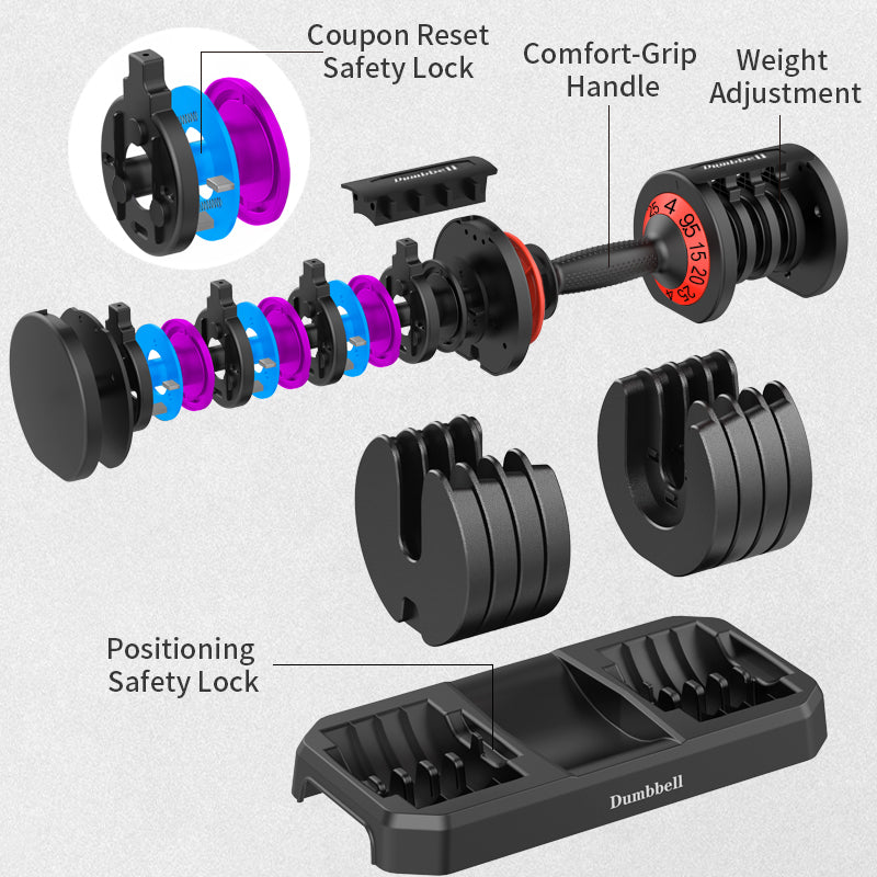 Quickly Adjustable Dumbbell Automatic Change Piece Home Fitness Equipment Enfom Clothing