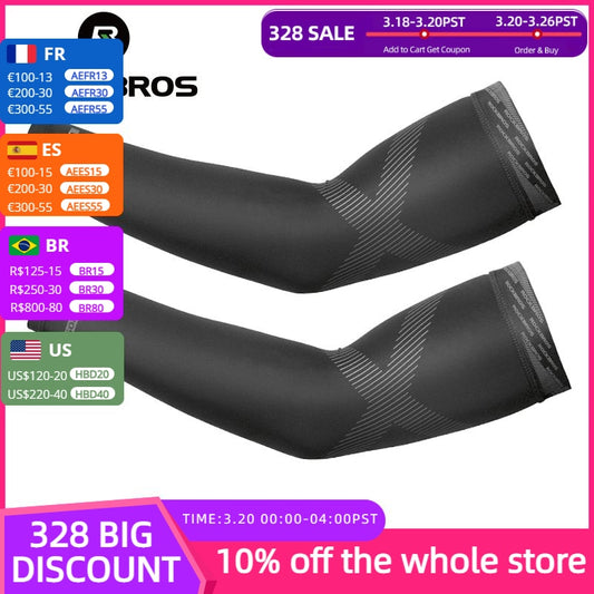 ROCKBROS Cycling Sunscreen Anti-UV Arm Sleeves Ice Silk Fabric Basketball Outdoor Volleyball Sleeves Sport Fitness Arm Warmers Enfom Clothing