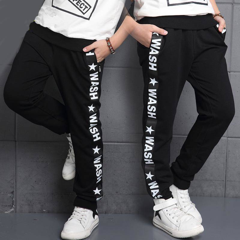 Retail New Girls Pants For 3-10 Yeas Fashion Letter Boys Girls Casual Sport Pants Cotton Kids Children Trousers Enfom Clothing