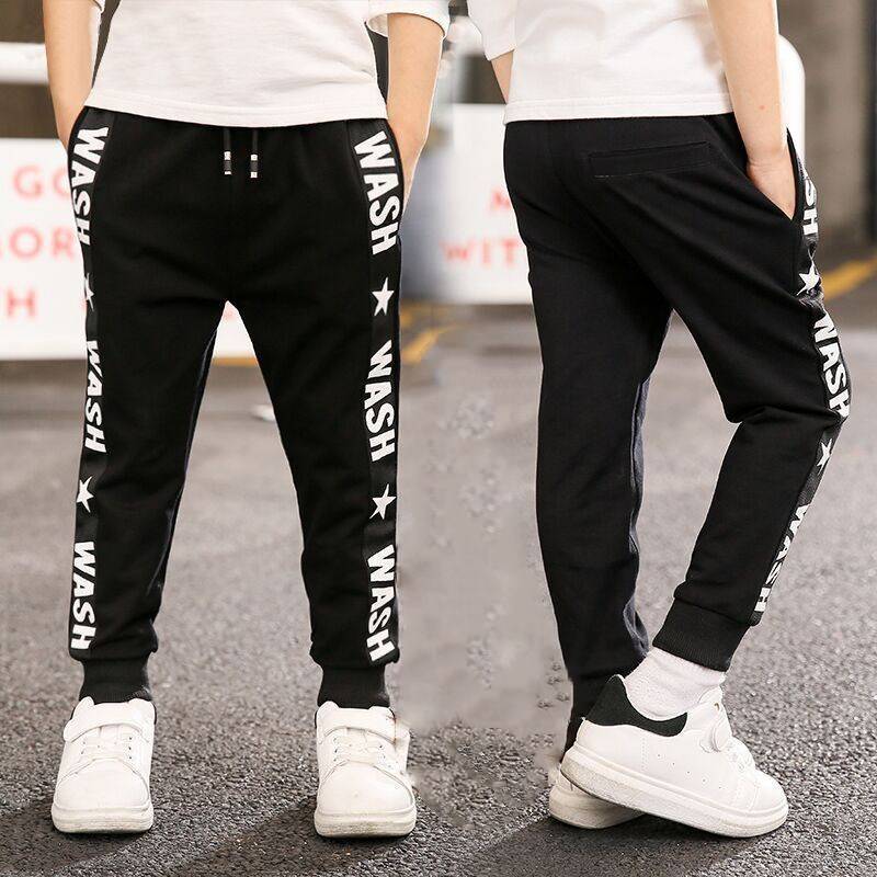 Retail New Girls Pants For 3-10 Yeas Fashion Letter Boys Girls Casual Sport Pants Cotton Kids Children Trousers Enfom Clothing