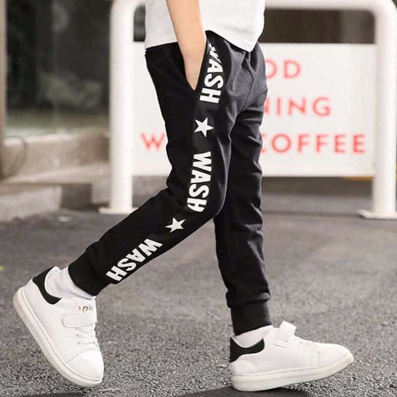 Retail New Girls Pants For 3-10 Yeas Fashion Letter Boys Girls Casual Sport Pants Cotton Kids Children Trousers Enfom Clothing