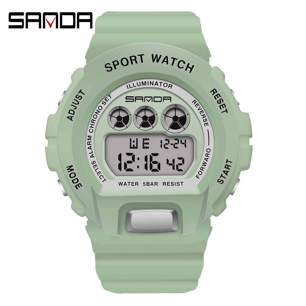 SANDA Fashion Simple Sport watch Men Military Watches Alarm Clock Ms Resistant Waterproof Digital Watch reloj hombre Enfom Clothing