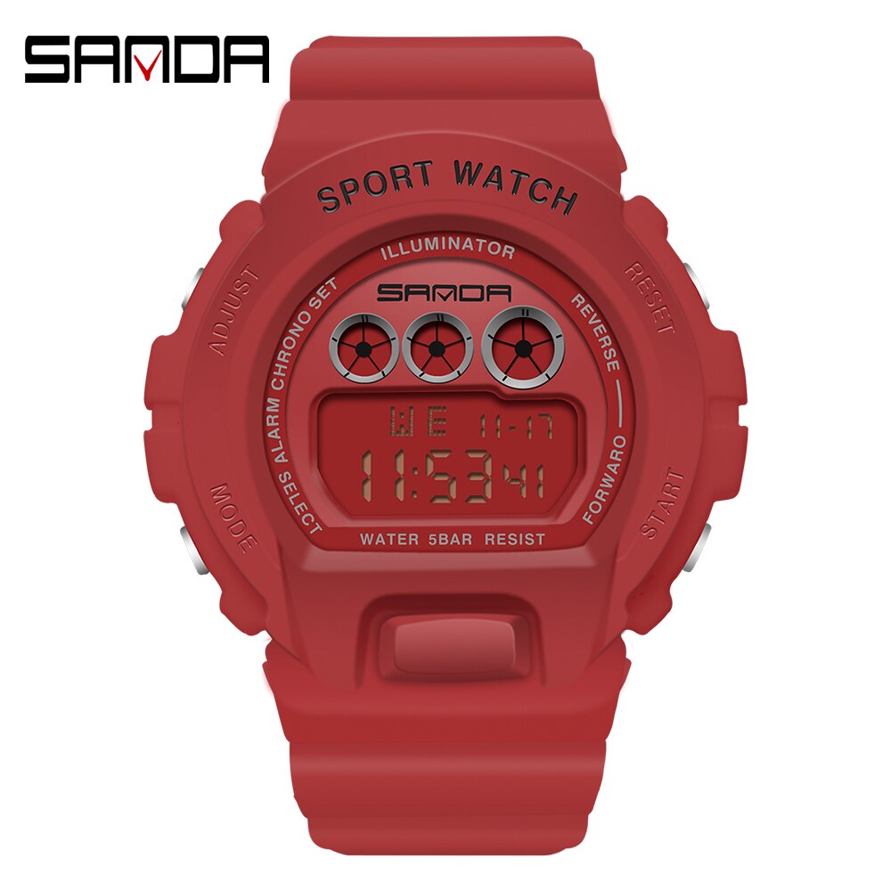 SANDA Fashion Simple Sport watch Men Military Watches Alarm Clock Ms Resistant Waterproof Digital Watch reloj hombre Enfom Clothing