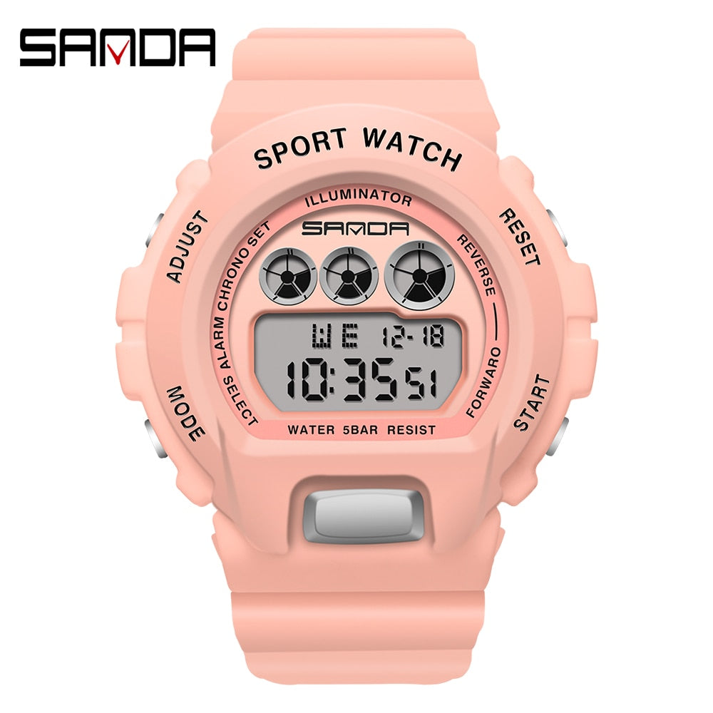 SANDA Fashion Simple Sport watch Men Military Watches Alarm Clock Ms Resistant Waterproof Digital Watch reloj hombre Enfom Clothing