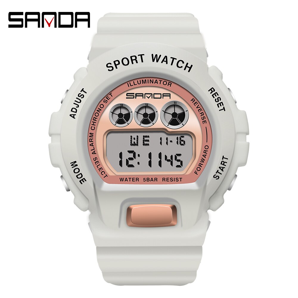 SANDA Fashion Simple Sport watch Men Military Watches Alarm Clock Ms Resistant Waterproof Digital Watch reloj hombre Enfom Clothing