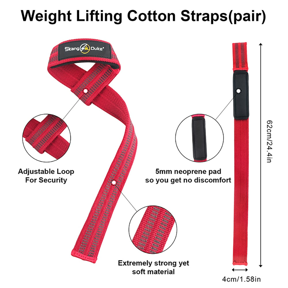 SKDK Weightlifting Gym Anti-Slip Sport Safety Wrist Straps Weight Lifting Wrist Support Crossfit Hand Grips Fitness Bodybuilding Enfom Clothing