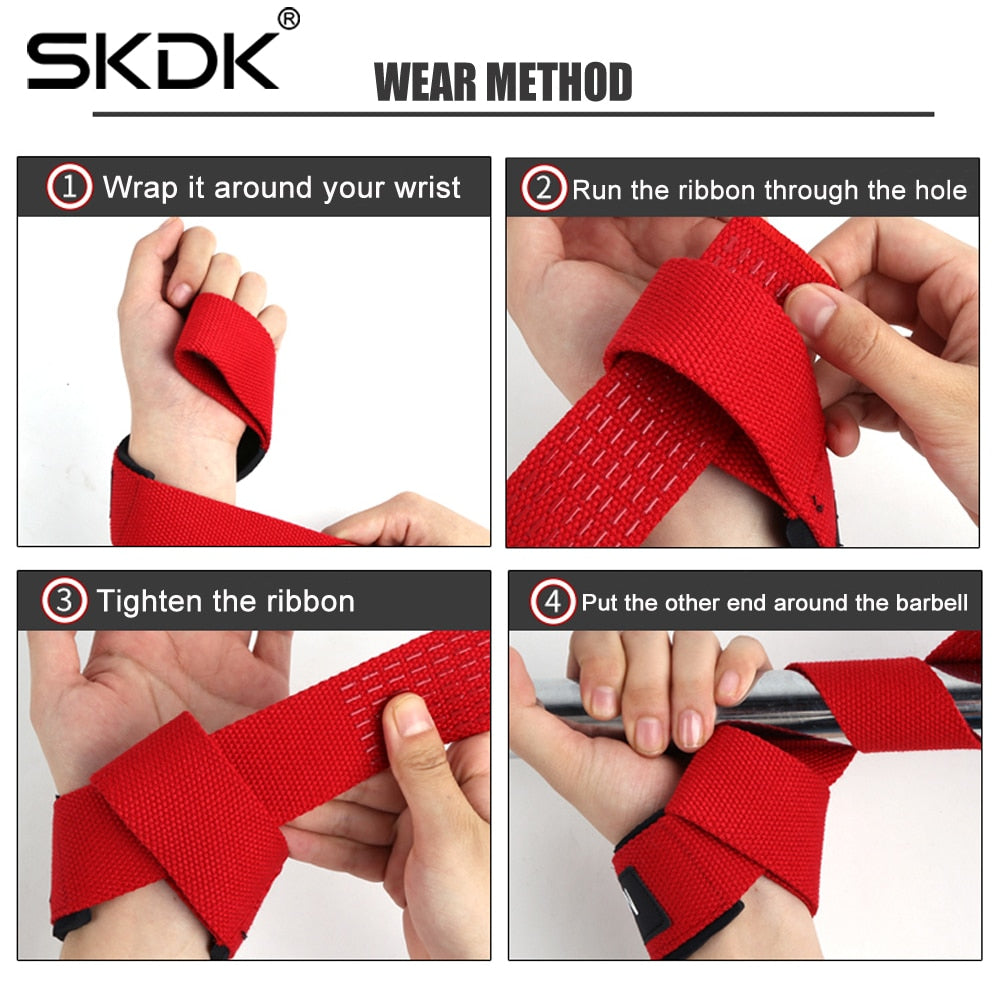 SKDK Weightlifting Gym Anti-Slip Sport Safety Wrist Straps Weight Lifting Wrist Support Crossfit Hand Grips Fitness Bodybuilding Enfom Clothing