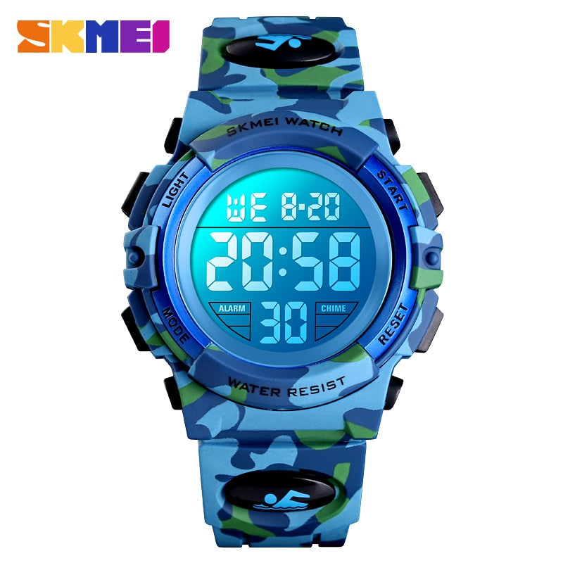 SKMEI Military Kids Sport Watches 50M Waterproof Electronic Wristwatch Stop Watch Clock Children Digital Watch For Boys Girls Enfom Clothing