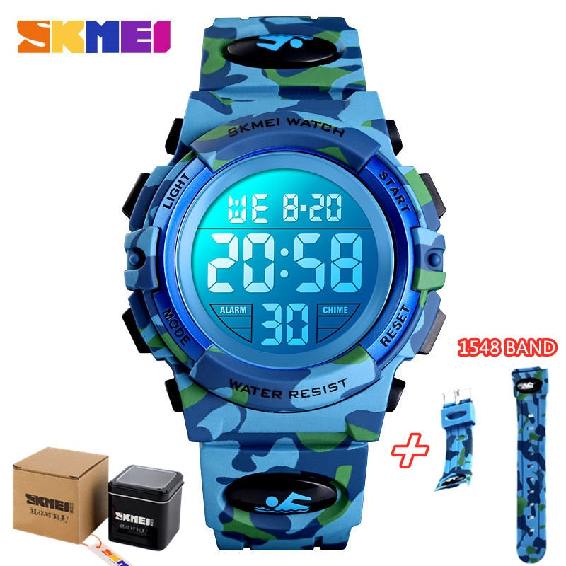 SKMEI Military Kids Sport Watches 50M Waterproof Electronic Wristwatch Stop Watch Clock Children Digital Watch For Boys Girls Enfom Clothing