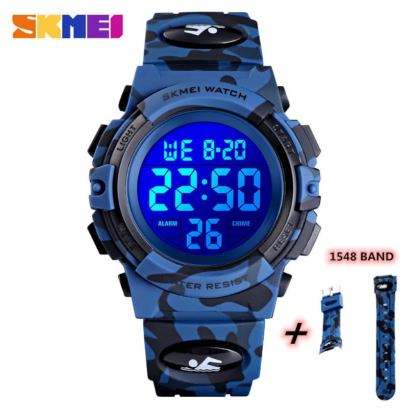 SKMEI Military Kids Sport Watches 50M Waterproof Electronic Wristwatch Stop Watch Clock Children Digital Watch For Boys Girls Enfom Clothing