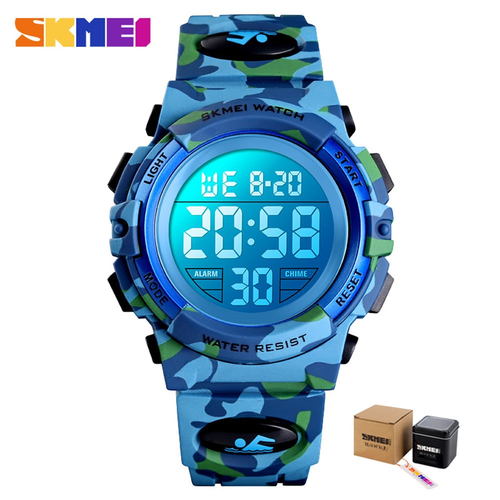 SKMEI Military Kids Sport Watches 50M Waterproof Electronic Wristwatch Stop Watch Clock Children Digital Watch For Boys Girls Enfom Clothing