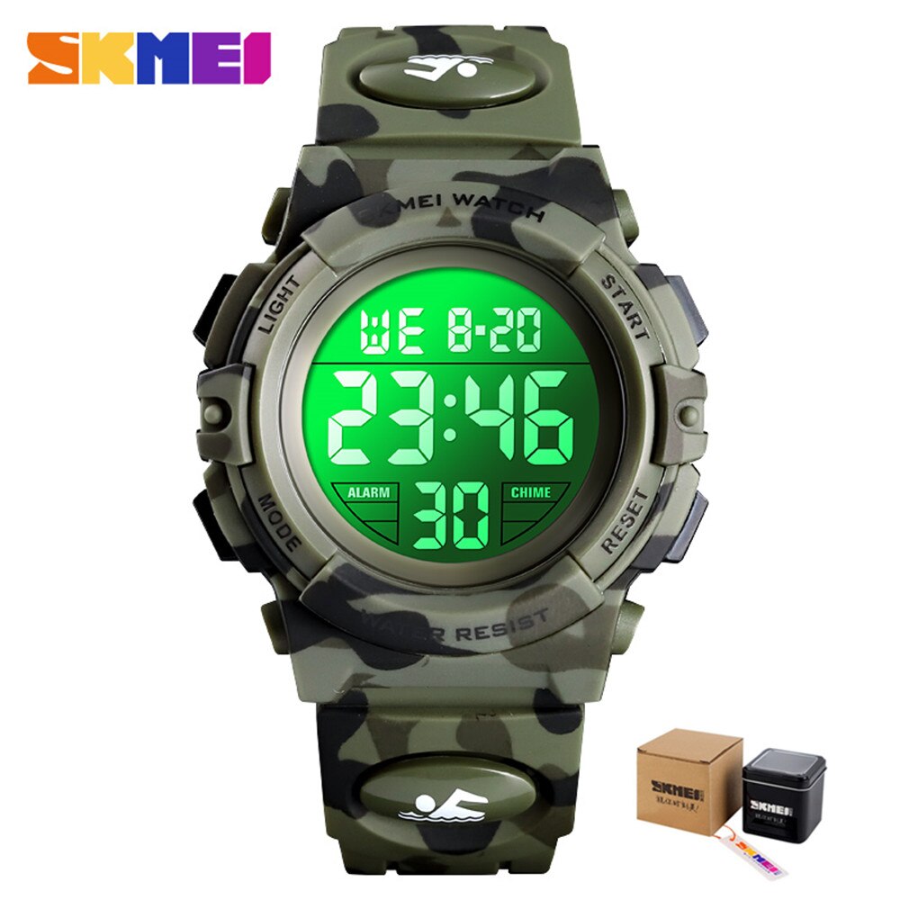 SKMEI Military Kids Sport Watches 50M Waterproof Electronic Wristwatch Stop Watch Clock Children Digital Watch For Boys Girls Enfom Clothing