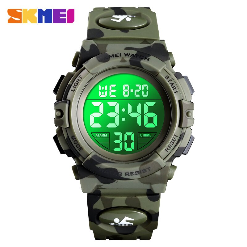 SKMEI Military Kids Sport Watches 50M Waterproof Electronic Wristwatch Stop Watch Clock Children Digital Watch For Boys Girls Enfom Clothing