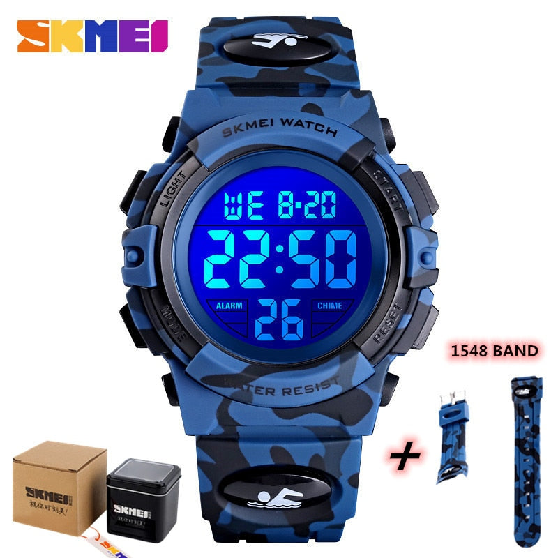 SKMEI Military Kids Sport Watches 50M Waterproof Electronic Wristwatch Stop Watch Clock Children Digital Watch For Boys Girls Enfom Clothing