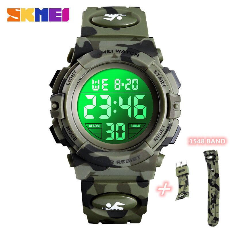 SKMEI Military Kids Sport Watches 50M Waterproof Electronic Wristwatch Stop Watch Clock Children Digital Watch For Boys Girls Enfom Clothing