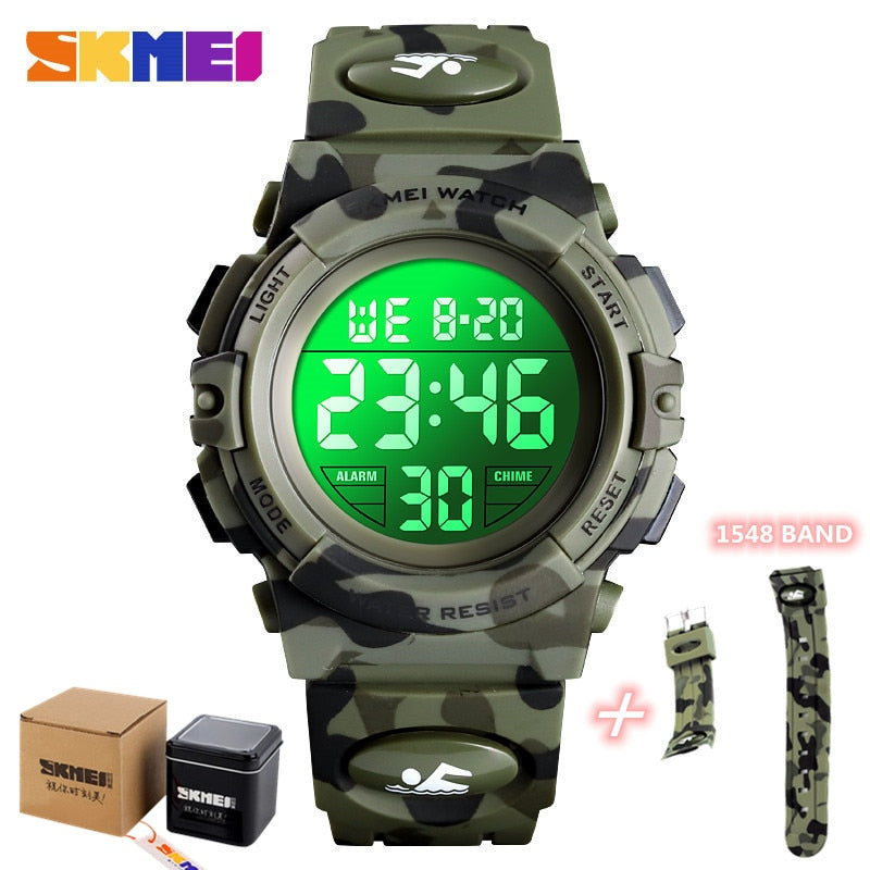 SKMEI Military Kids Sport Watches 50M Waterproof Electronic Wristwatch Stop Watch Clock Children Digital Watch For Boys Girls Enfom Clothing