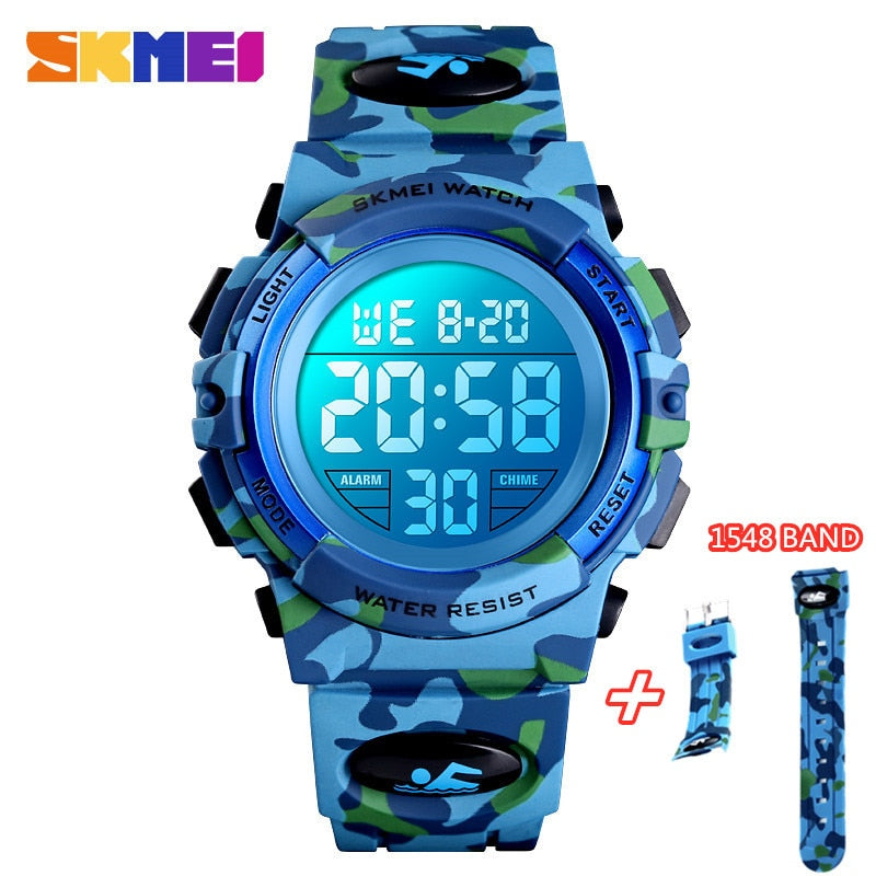 SKMEI Military Kids Sport Watches 50M Waterproof Electronic Wristwatch Stop Watch Clock Children Digital Watch For Boys Girls Enfom Clothing