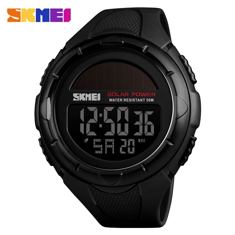 SKMEI Military Sport Watches Men Solar Power Outdoor Shock Digital Watch Chrono 50M Water Resistant Wristwatches reloj deportivo Enfom Clothing