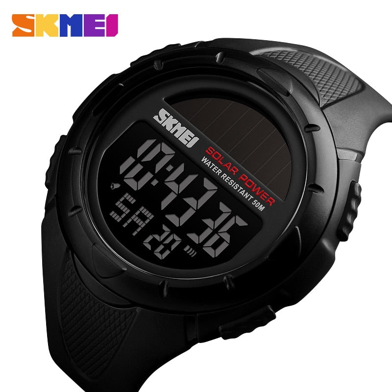 SKMEI Military Sport Watches Men Solar Power Outdoor Shock Digital Watch Chrono 50M Water Resistant Wristwatches reloj deportivo Enfom Clothing