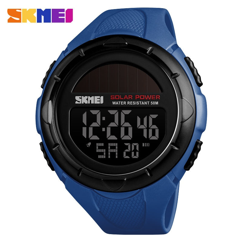 SKMEI Military Sport Watches Men Solar Power Outdoor Shock Digital Watch Chrono 50M Water Resistant Wristwatches reloj deportivo Enfom Clothing