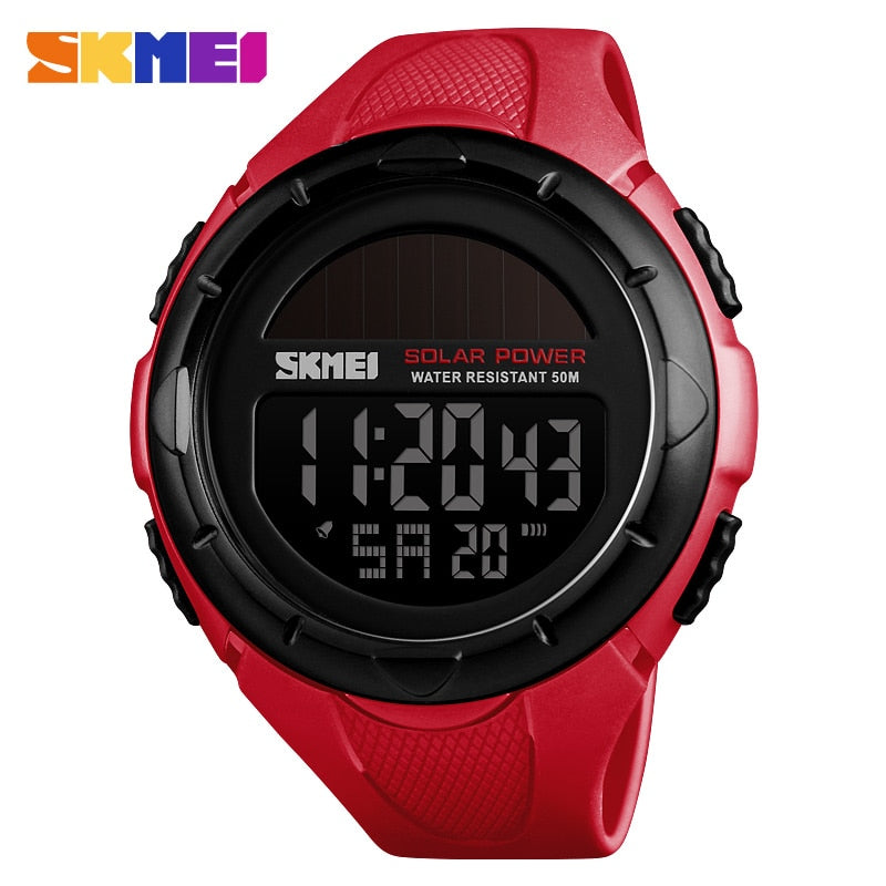 SKMEI Military Sport Watches Men Solar Power Outdoor Shock Digital Watch Chrono 50M Water Resistant Wristwatches reloj deportivo Enfom Clothing