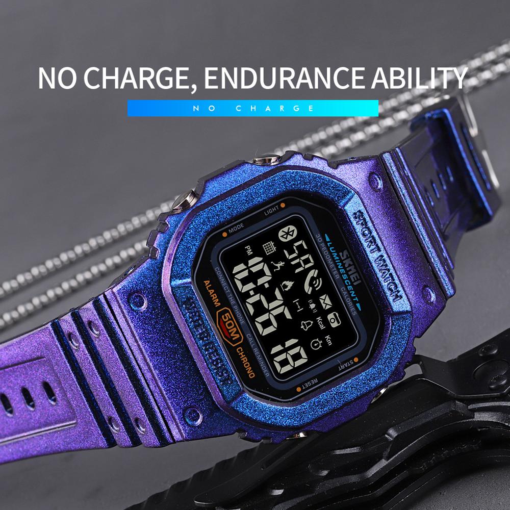 SKMEI Top Brand Smartwatch Men Electronic Watches Mens Pedometer Calorie Tracker For Huawei Iphone reloj inteligente Sport 1629 Enfom Clothing