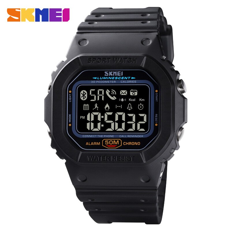 SKMEI Top Brand Smartwatch Men Electronic Watches Mens Pedometer Calorie Tracker For Huawei Iphone reloj inteligente Sport 1629 Enfom Clothing