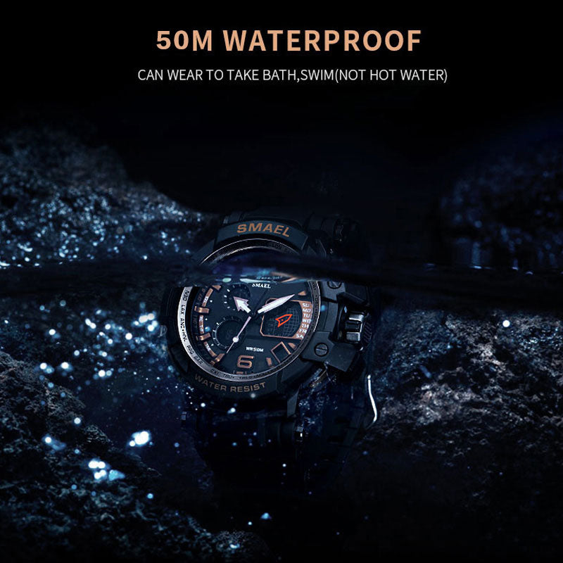 SMAEL Men Quartz Digital Watch Men‘s Sport Watches Electronic Military Wrist watch Male Waterproof Clock 1509 Relogios Masculino Enfom Clothing