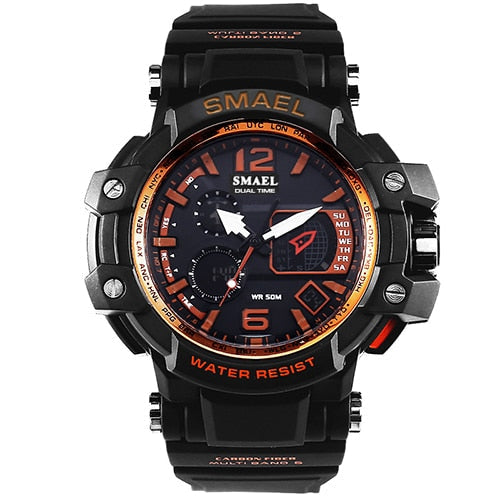 SMAEL Men Quartz Digital Watch Men‘s Sport Watches Electronic Military Wrist watch Male Waterproof Clock 1509 Relogios Masculino Enfom Clothing