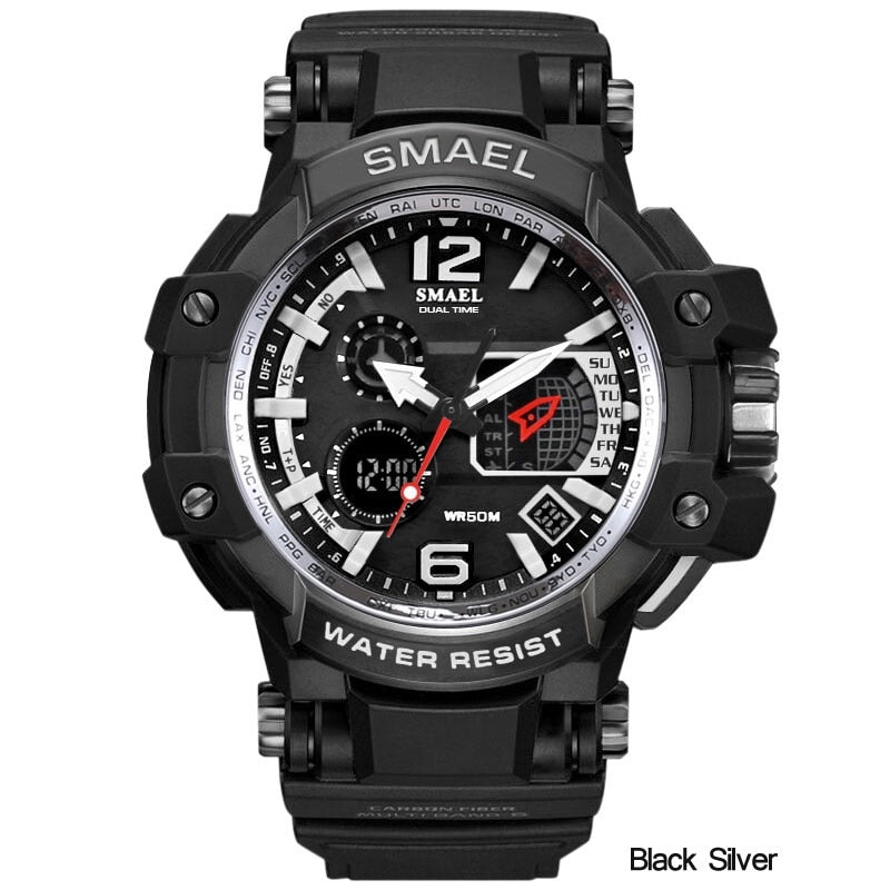 SMAEL Men Quartz Digital Watch Men‘s Sport Watches Electronic Military Wrist watch Male Waterproof Clock 1509 Relogios Masculino Enfom Clothing