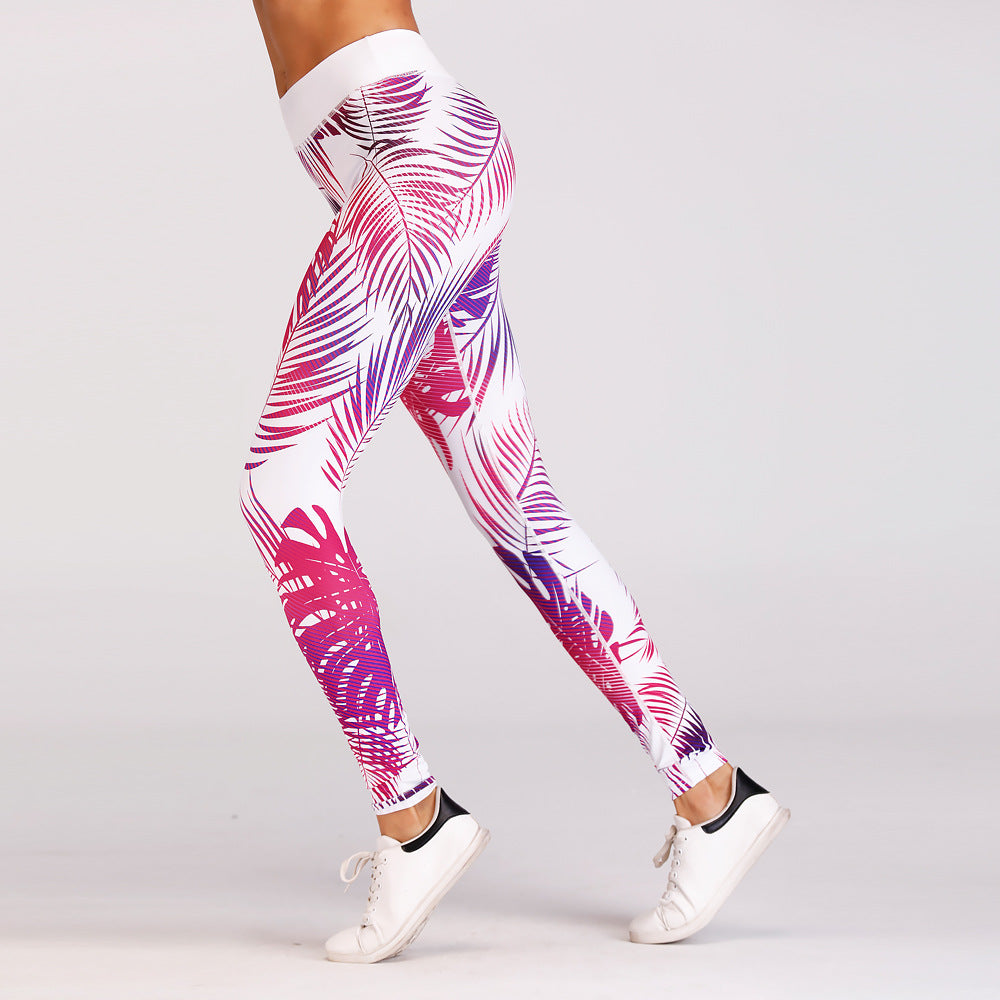 Sexy Red Print Yoga Pants Leggings Women Sport Pants Running Jogging Fitness Yoga Leggings Fitness High Elastic Gym Leggings Enfom Clothing