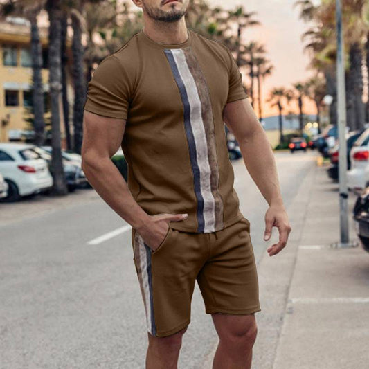 Short Sleeve Casual Suit Two-piece Men Enfom Clothing