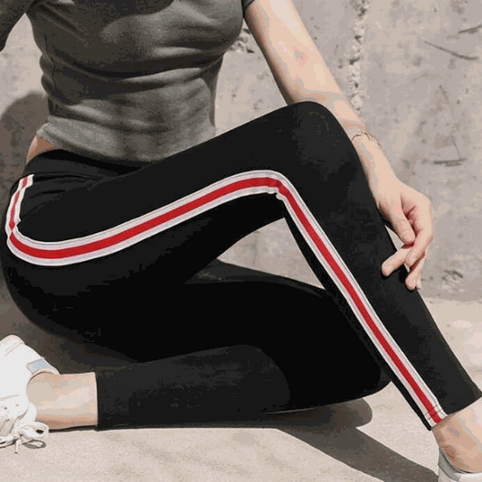 Side stripe sport versatile slim leggings female stretch outside wearing pencil pants cotton 2021 new feet pants Enfom Clothing