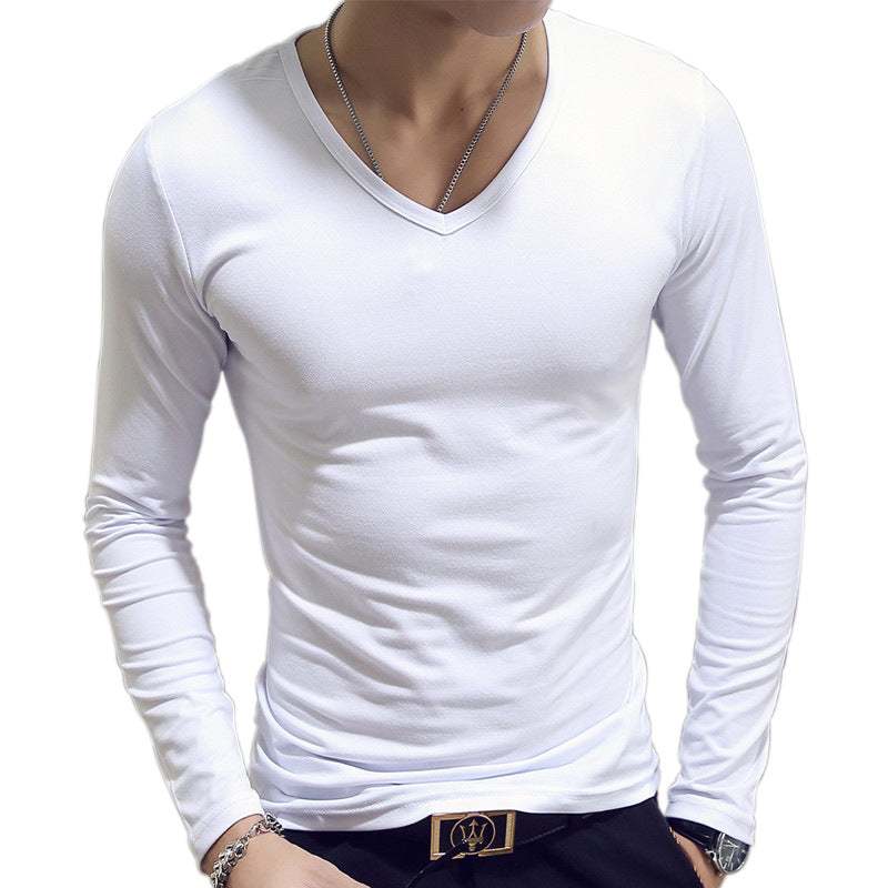 Slim-Fit Solid Color Round Neck Pullover Men's Enfom Clothing