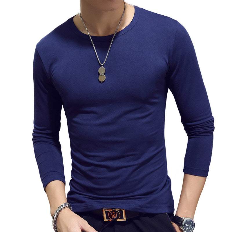 Slim-Fit Solid Color Round Neck Pullover Men's Enfom Clothing