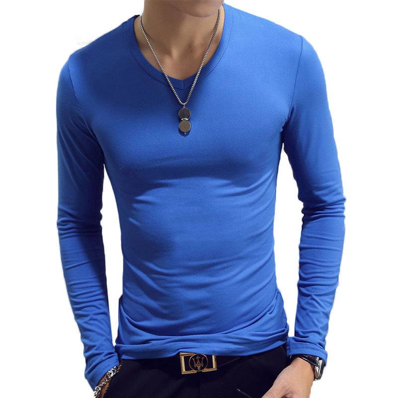 Slim-Fit Solid Color Round Neck Pullover Men's Enfom Clothing