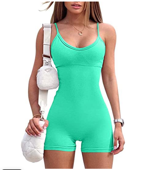 Spaghetti Strap Shorts Jumpsuit Sports Yoga Workout Tight Romper Women Fashion Fitness Sportwear Enfom Clothing