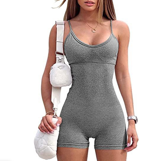 Spaghetti Strap Shorts Jumpsuit Sports Yoga Workout Tight Romper Women Fashion Fitness Sportwear Enfom Clothing