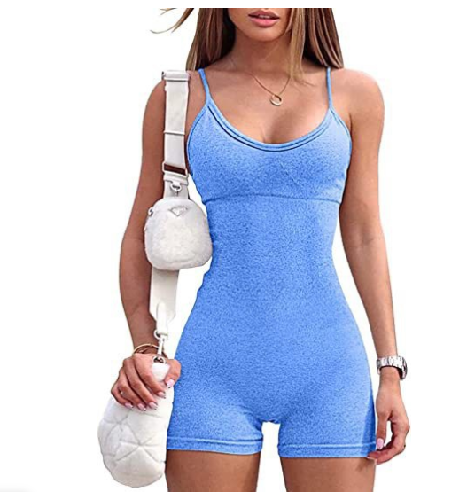 Spaghetti Strap Shorts Jumpsuit Sports Yoga Workout Tight Romper Women Fashion Fitness Sportwear Enfom Clothing